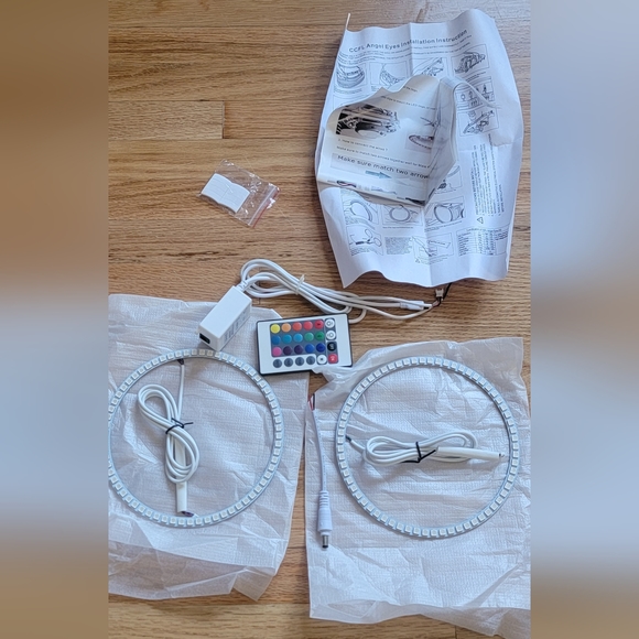 Universal 7" LED Angel Eyes Halo Rings for Jeep Wrangler JK - Picture 3 of 9